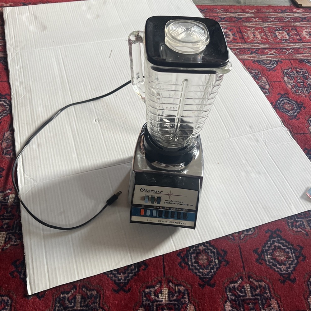 VTG Osterizer Dual Range Pulse Matic 16 Blender 857 Chrome Black 1000W Tested